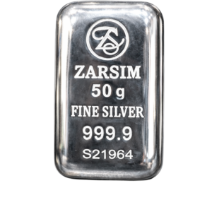 شمش نقره ۵۰ گرمی - ساخت ایران - عیار ۹۹۹.۹