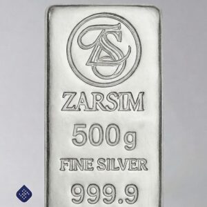 شمش نقره ۵۰۰ گرمی - ساخت ایران - عیار  ۹۹۹.۹